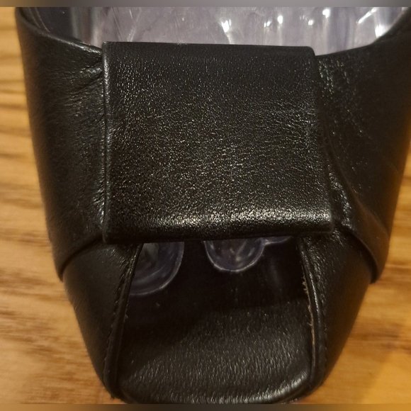 Vintage Valea Firenze Black Sheep Skin Sling Embellished Heel Pump Shoe SZ 6.5 - Picture 7 of 9